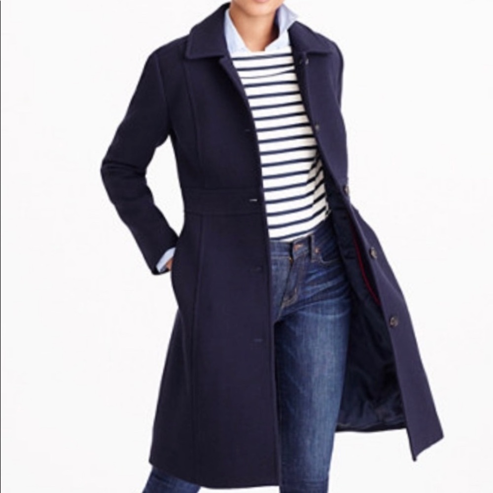 J.Crew Italian Wool Lady Day Coat - Navy - Fits XS